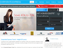 Tablet Screenshot of corporateexpresstravel.com